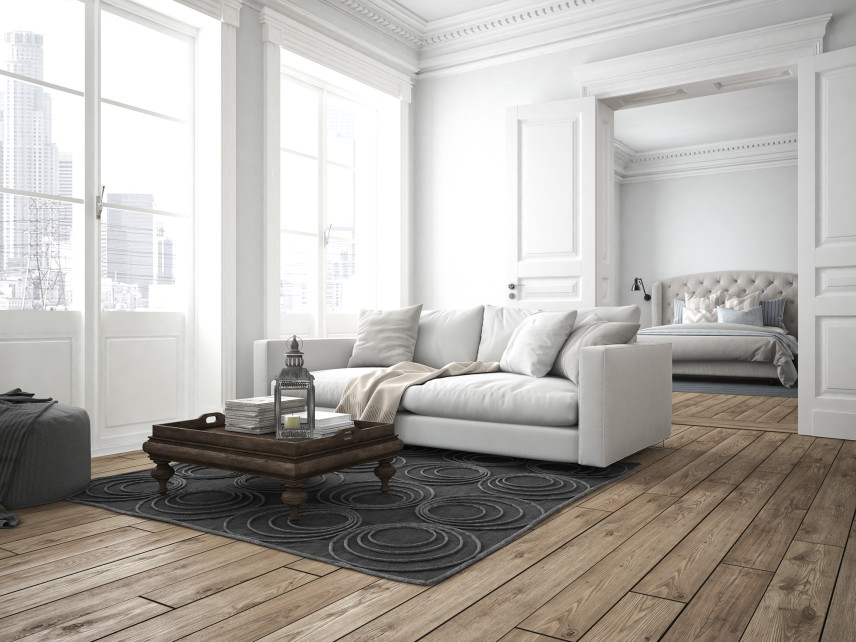 Welche Farbe hat der Teppich zu einem grauen Sofa - Vervollständigung der Inneneinrichtung