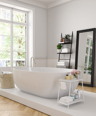 Modernes Badezimmer im skandinavischen Stil