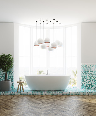 Modernes Badezimmer im skandinavischen Stil