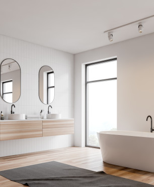Minimalistisches Badezimmer im skandinavischen Stil