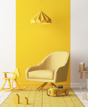 Gelber Sessel in einem Kinderzimmer