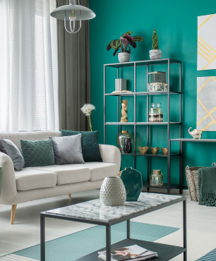 Grünes Designer-Wohnzimmer