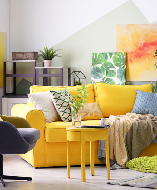 Stilvolle gelbe Möbel
