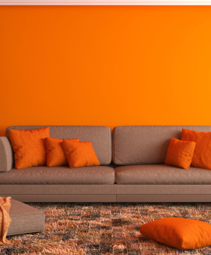 Wohnzimmer in Orange