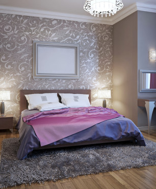 Glamour-Schlafzimmer mit großem Bett