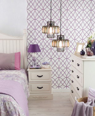 Schlafzimmer mit Lavendel