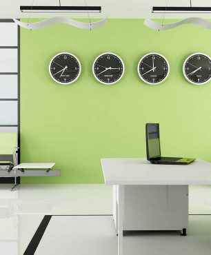 Grüne Wände im Büro
