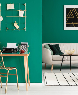 Modisches Grün im Home Office