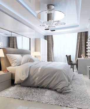 Schlafzimmer mit Glamour-Elementen