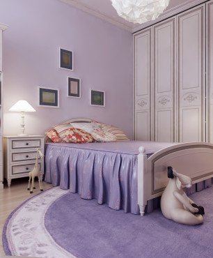 Klassisches Schlafzimmer in Lavendelfarben