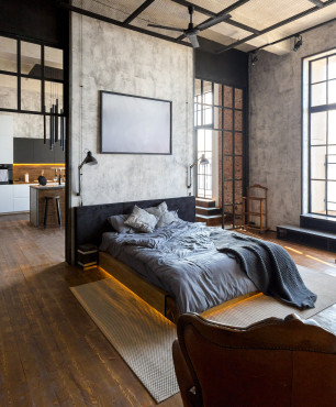 Schlafzimmer im Loft-Stil