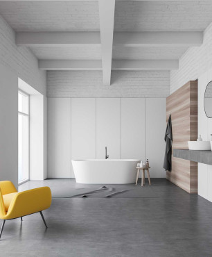 Minimalistisches Badezimmer im zeitgenössischen Stil
