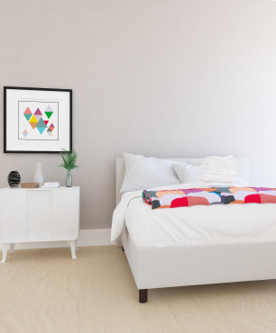 Schlafzimmerdesign mit weißem Bett