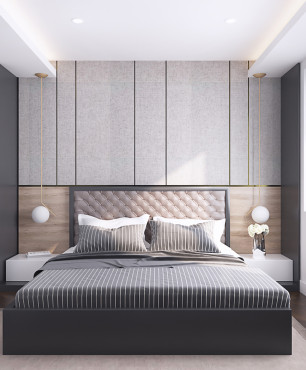Schlafzimmerdesign mit Schlafzimmerwandanordnung