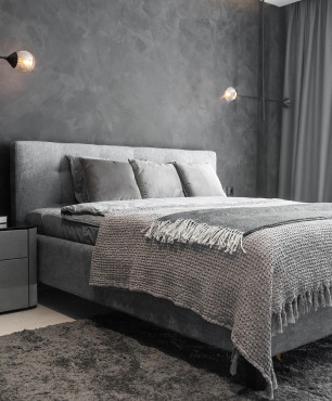 Stilvolles Schlafzimmer in Grau