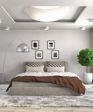 Schlafzimmergestaltung mit stilvoller Lampe