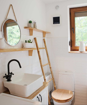 Kleines Badezimmer im rustikalen Stil