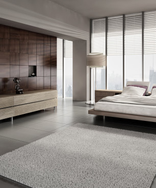 Großes minimalistisches Schlafzimmer