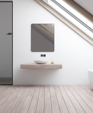 Modernes Badezimmer mit Holzboden